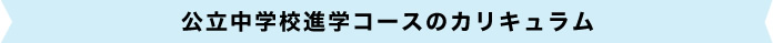 公立中学校進学コースのカリキュラム